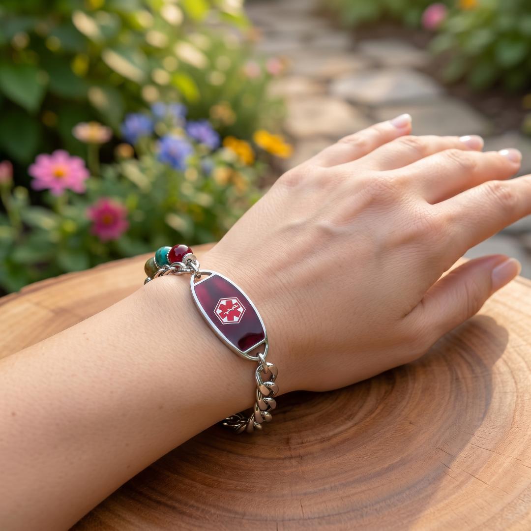 Ruby Monaco Women Medical ID Bracelet-Medical ID Bracelet-Auswara