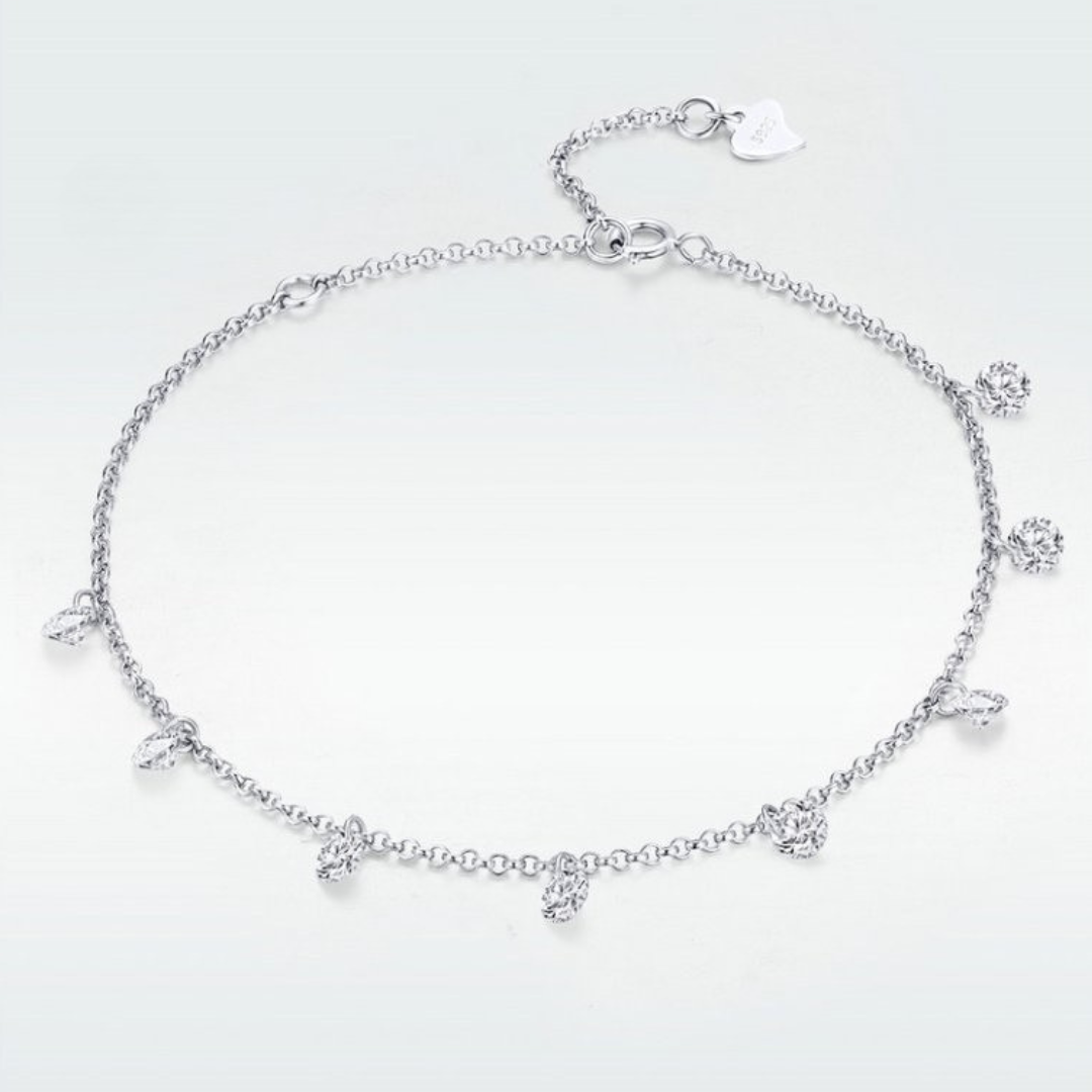 Scattered Cubic Zirconia Necklace in Sterling Silver