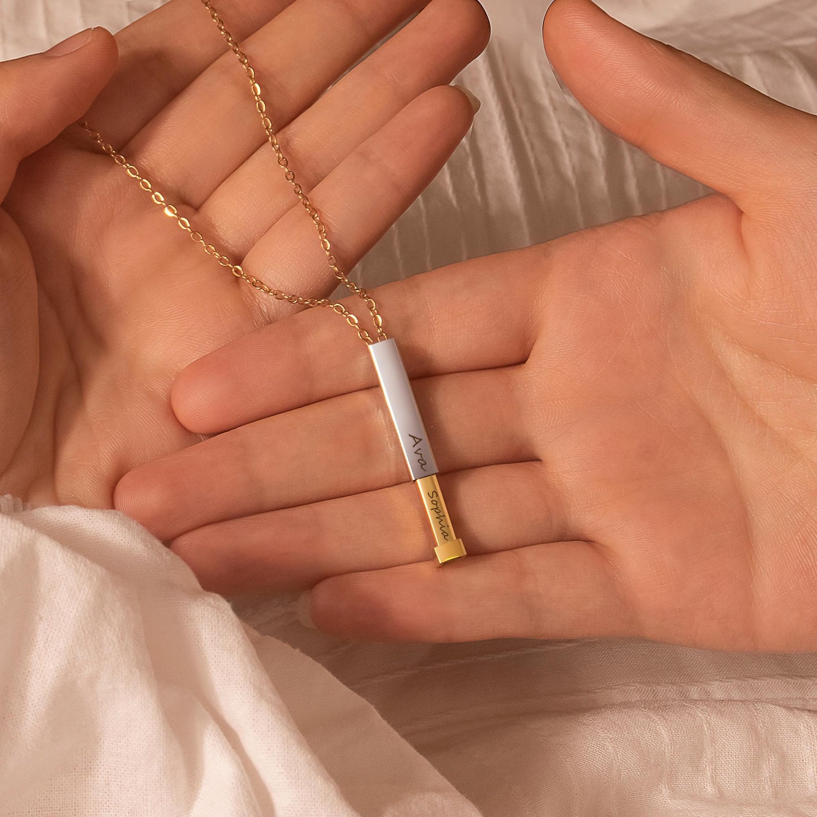 SecretLayer Dual-Slide Personalised Necklace-Personalised Necklace-Auswara