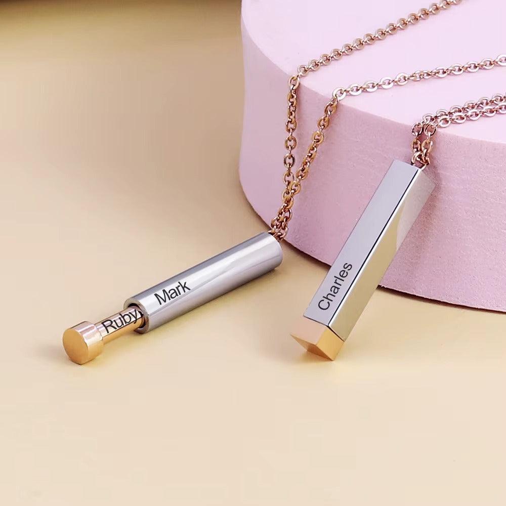SecretLayer Dual-Slide Personalised Necklace-Personalised Necklace-Auswara