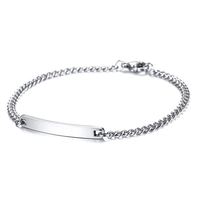 Personalised Couples Link Chain Bracelets-Couple Bracelet-Auswara