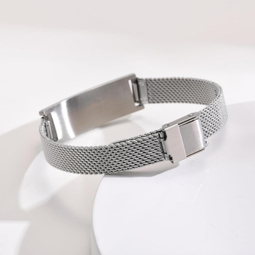 Silver Mesh Autism Medical ID Bracelet-Medical ID Bracelet-Auswara