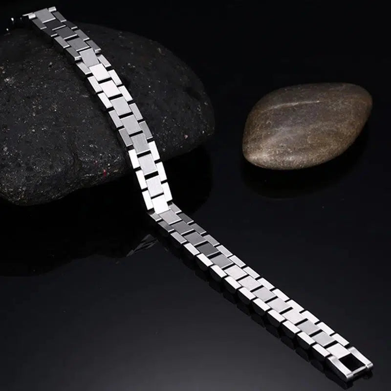 Silver Solid Style Stainless Steel Bracelet-Chain Bracelet-Auswara
