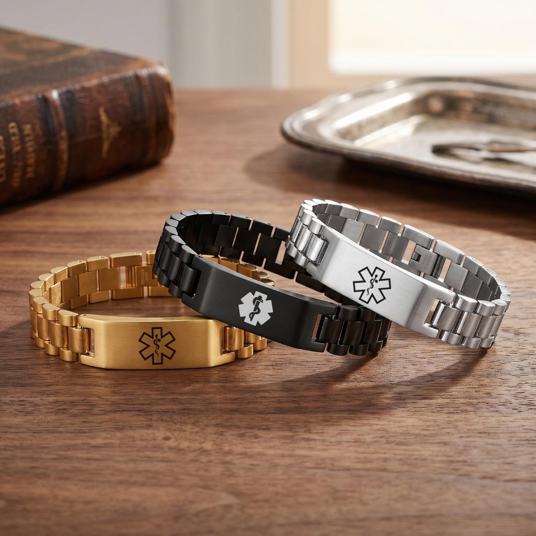 SteelVault Unisex Medical ID Bracelet-Medical ID Bracelet-Auswara
