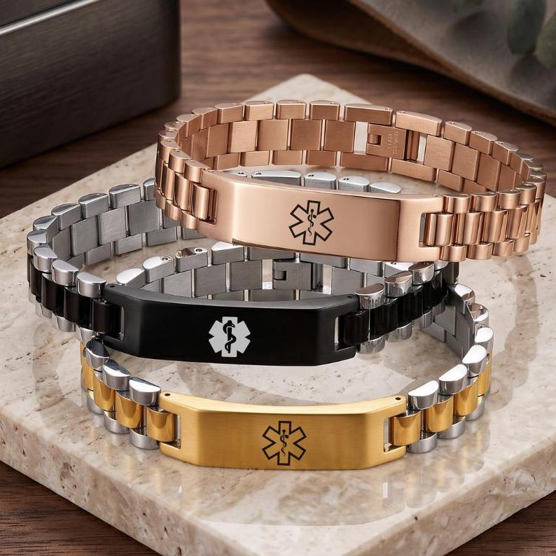 SteelVault Unisex Medical ID Bracelet-Medical ID Bracelet-Auswara