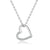 Sterling Silver CZ Open Heart Necklace-Women Necklace-Auswara