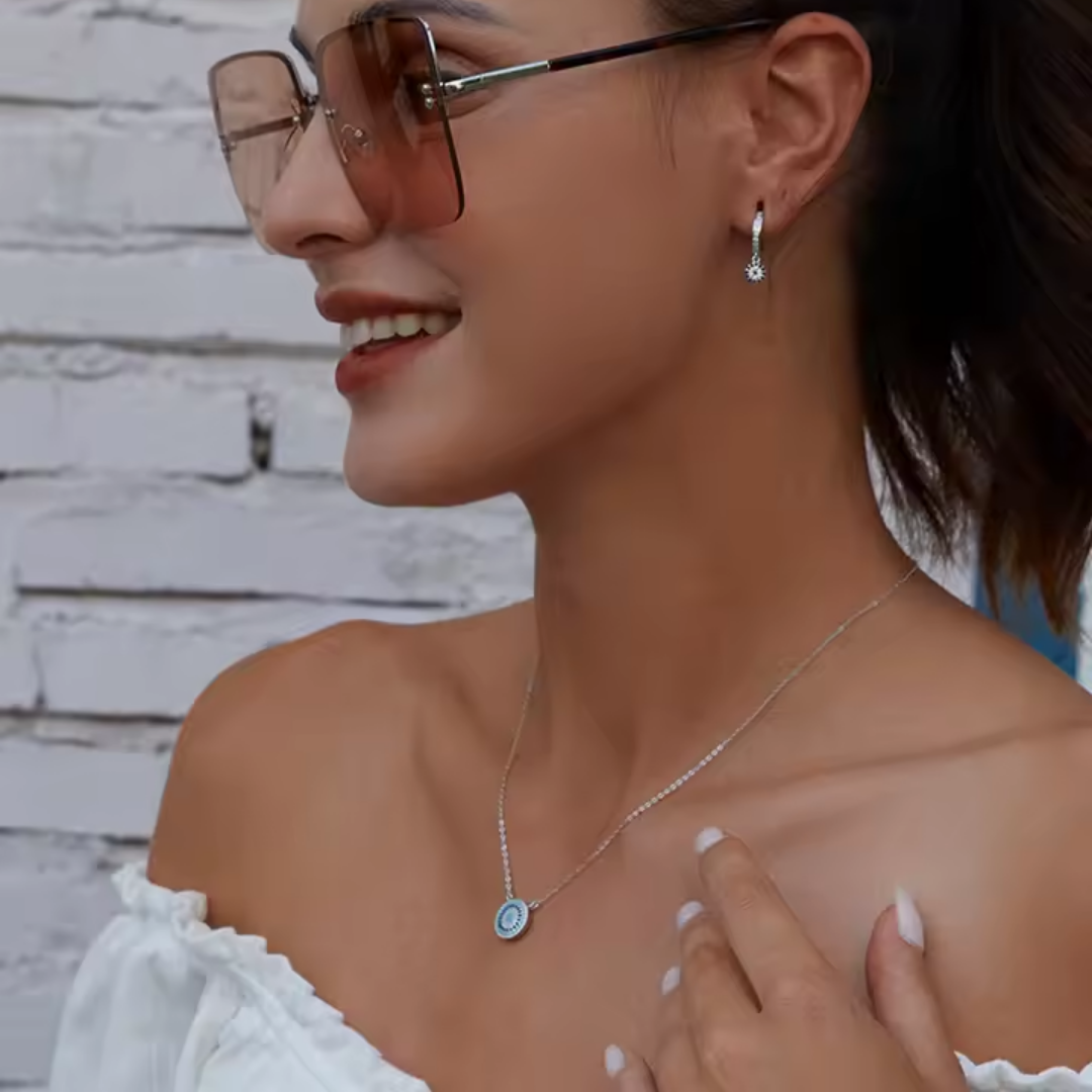 Sterling Silver Evil Eye Pendant Necklace – Dainty Protection Charm