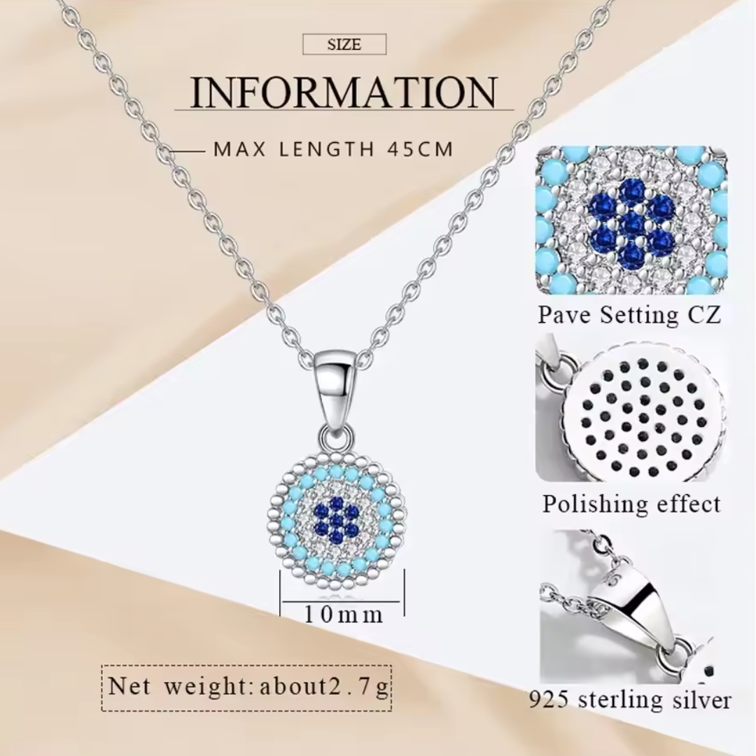 Sterling Silver Mini Evil Eye Pendant – Delicate Everyday Charm