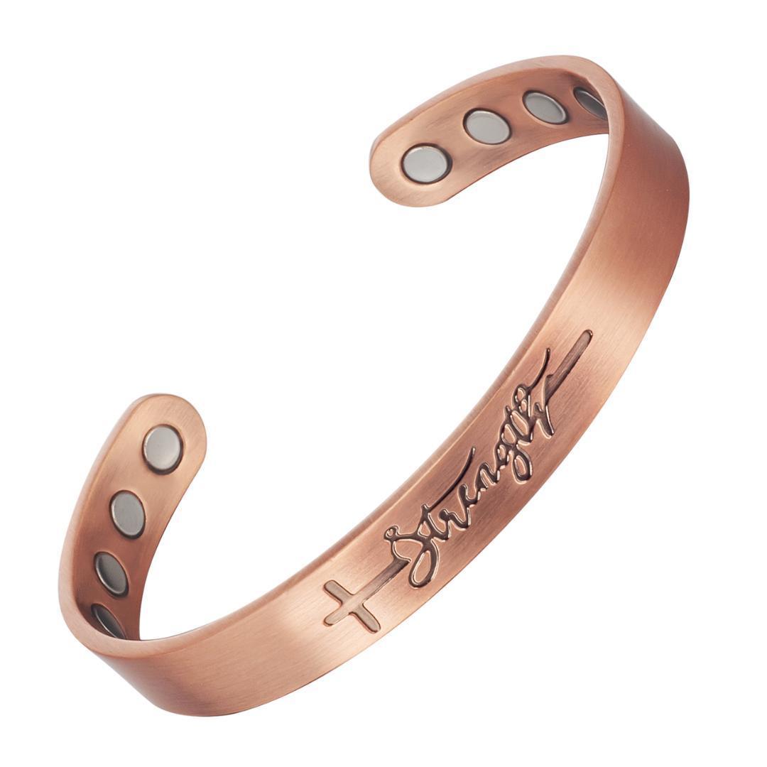 Strength Copper Cuff – Light-Revealed Edition for Her-Cross Bracelet-Auswara