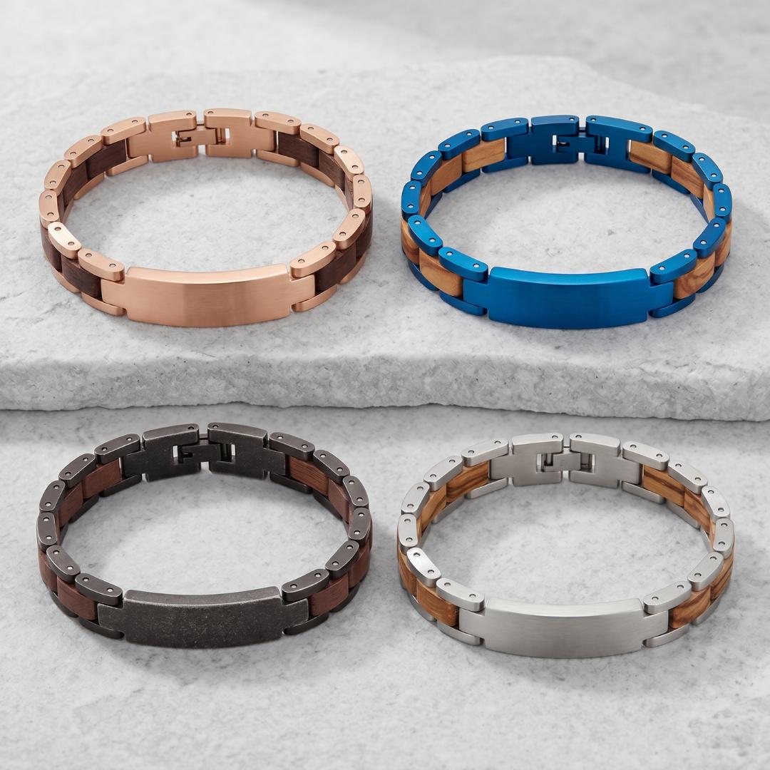 TimberForge Personalised Men’s Bracelet-Personalised Bracelet-Auswara