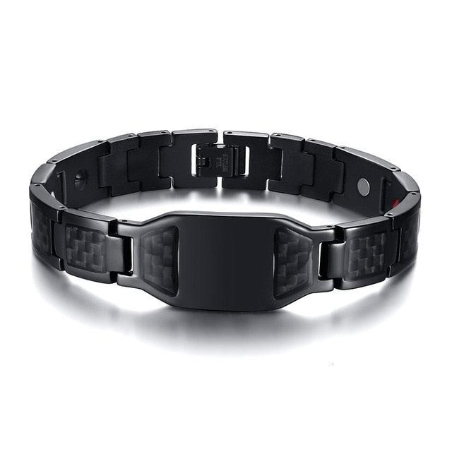 Black Personalised Steel Bracelet (OLD TEMPLATE)-Personalised Bracelet-Auswara