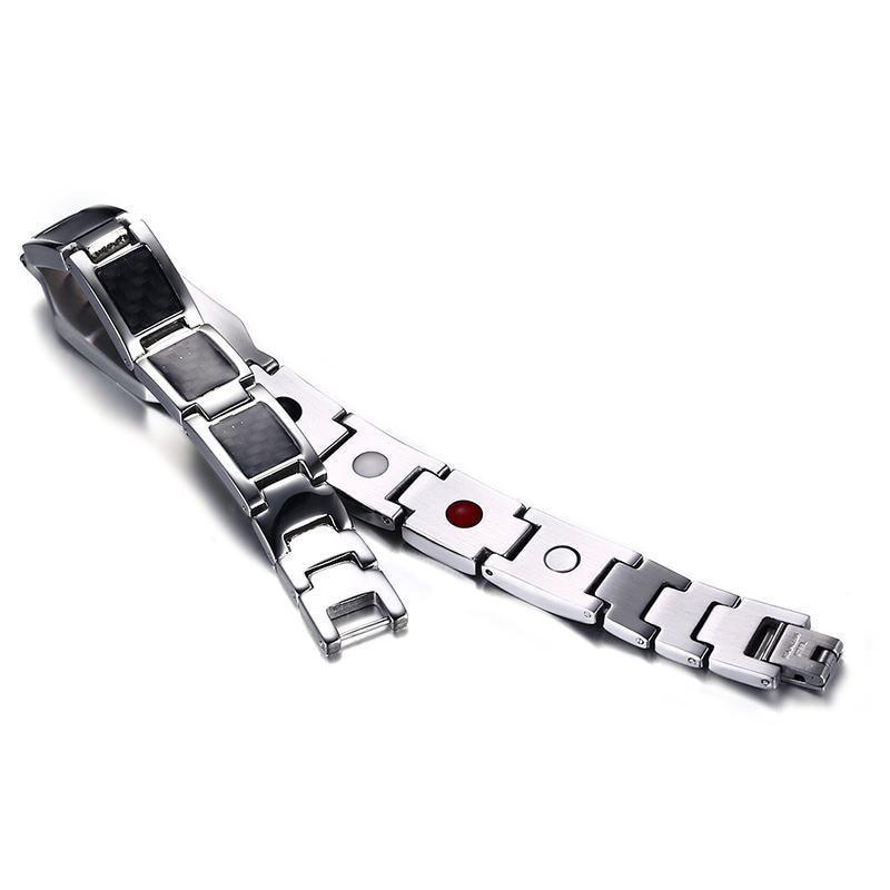 Silver & Black Personalised Steel Bracelet (OLD TEMPLATE)-Personalised Bracelet-Auswara