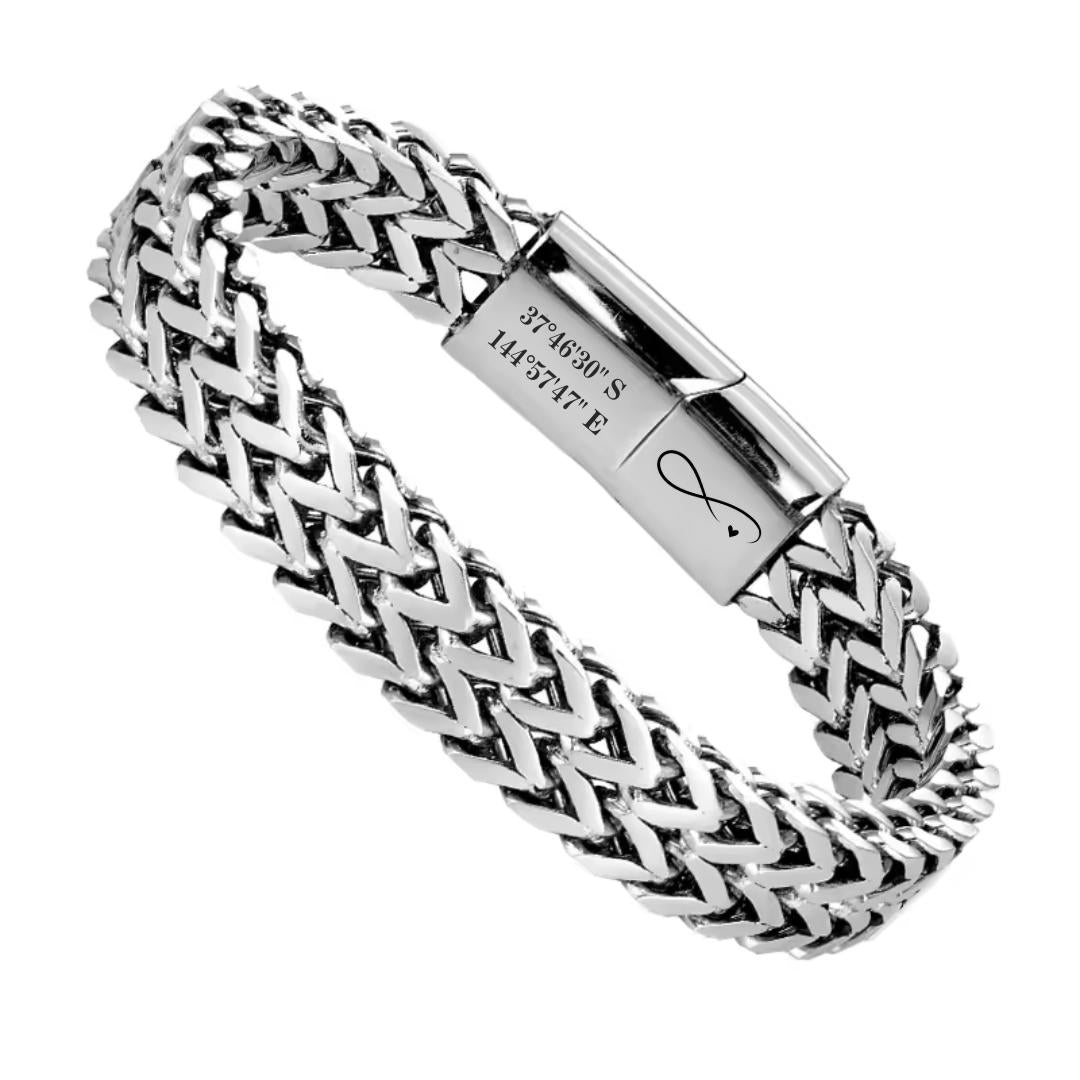 TitanWeave Custom Engraved Chain Bracelet-Personalised Bracelet-Auswara