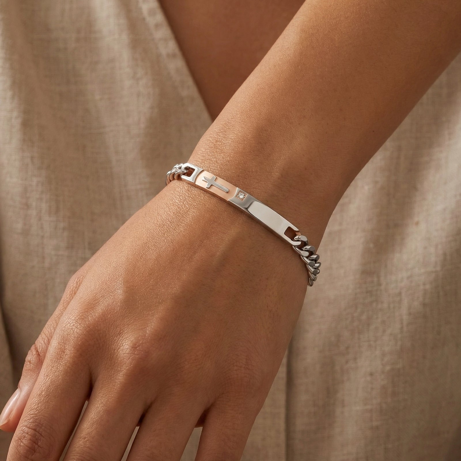 Unity Cross Couple Bracelet Set-Couple Bracelet-Auswara