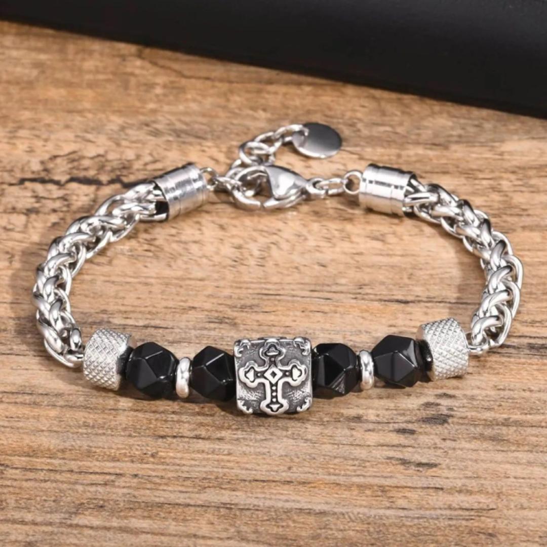 Valor Cross Stainless Steel Bracelet-Cross Bracelet-Auswara