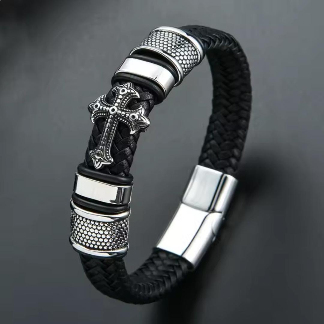 ValorCross Personalised Leather Faith Bracelet-Personalised Bracelet-Auswara