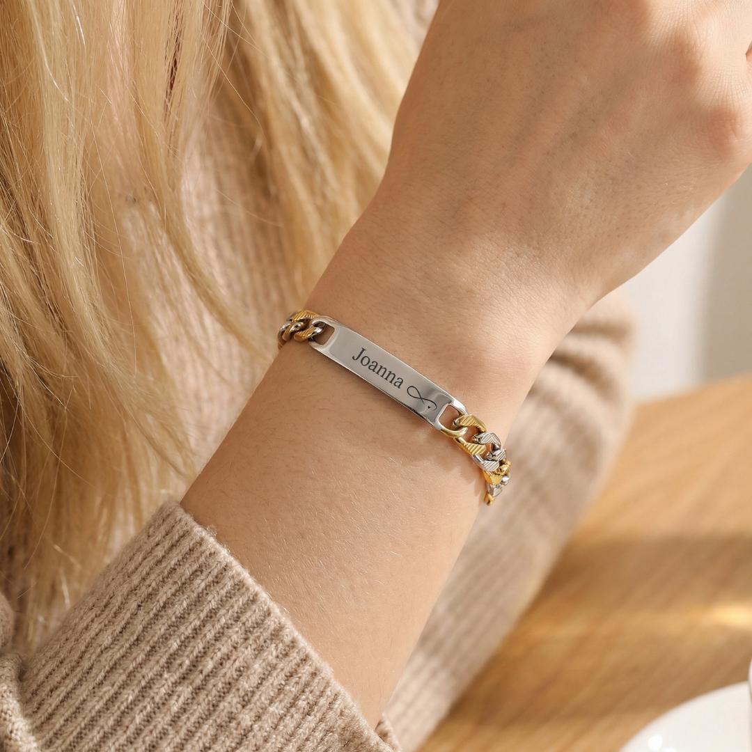 Valora Personalised Link Bracelet-Women Bracelets-Auswara