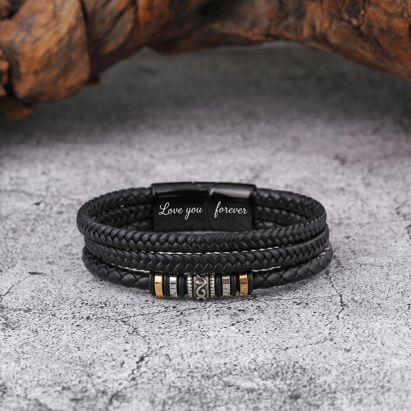 Vanguard Personalised Leather Bracelet-Personalised Bracelet-Auswara