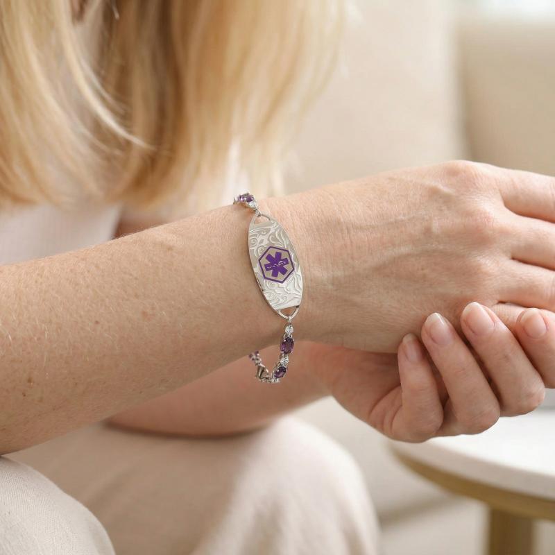 Violetta Personalised Medical ID Bracelet-Medical ID Bracelet-Auswara