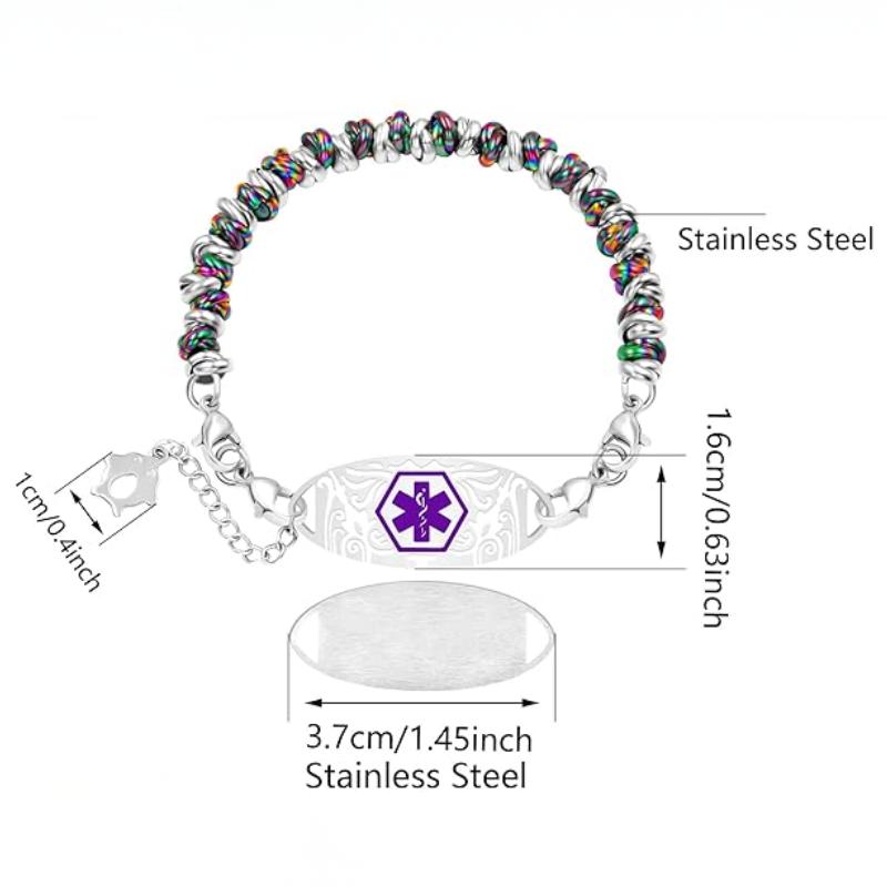 Vivid Bloom Personalised Medical ID Bracelet-Medical ID Bracelet-Auswara