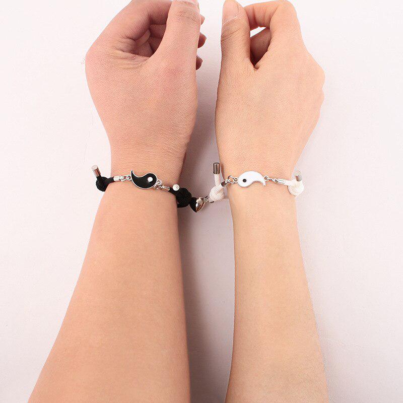 Yin & Yang Couples Bracelets with Magnetic Heart-Couple Bracelet-Auswara