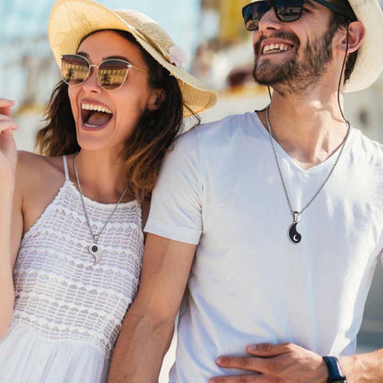 Yin and Yang Couples Necklace Set-Couples Necklace-Auswara