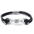 Personalised Black Leather Bracelet with Magnet Clasp (OLD TEMPLATE)-Personalised Bracelet-Auswara