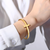 Personalised Gold Colour Cross Cuff Christian Bracelet