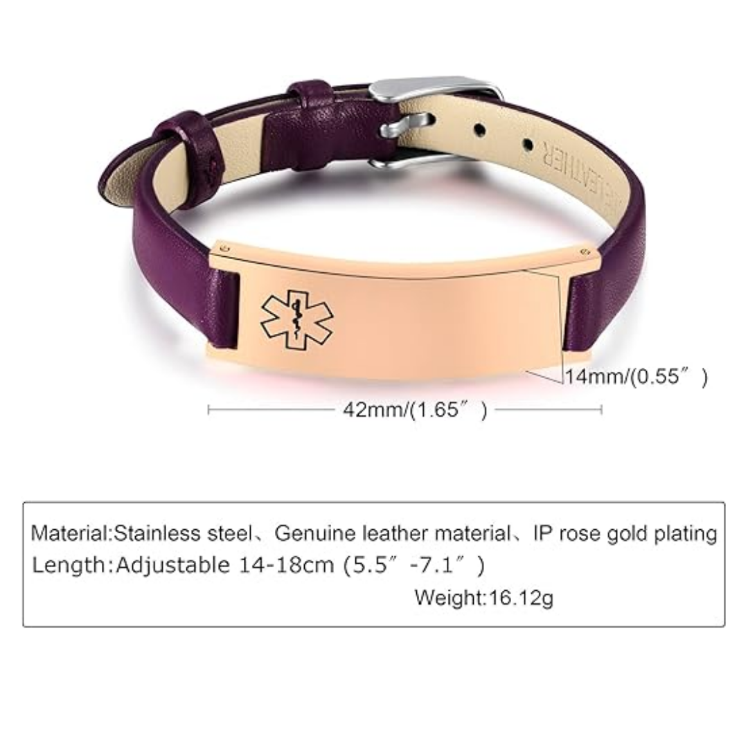 Purple LifeStripe Leather with Rose-Gold Plate