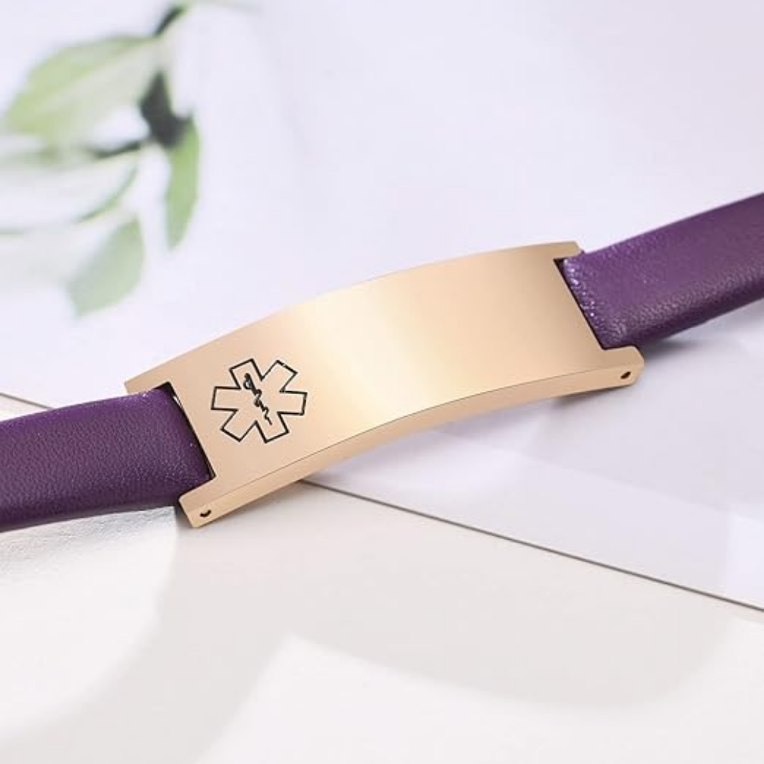 Purple LifeStripe Leather with Rose-Gold Plate