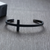 Personalised Unisex Black Plated Cross Cuff Christian Bracelet