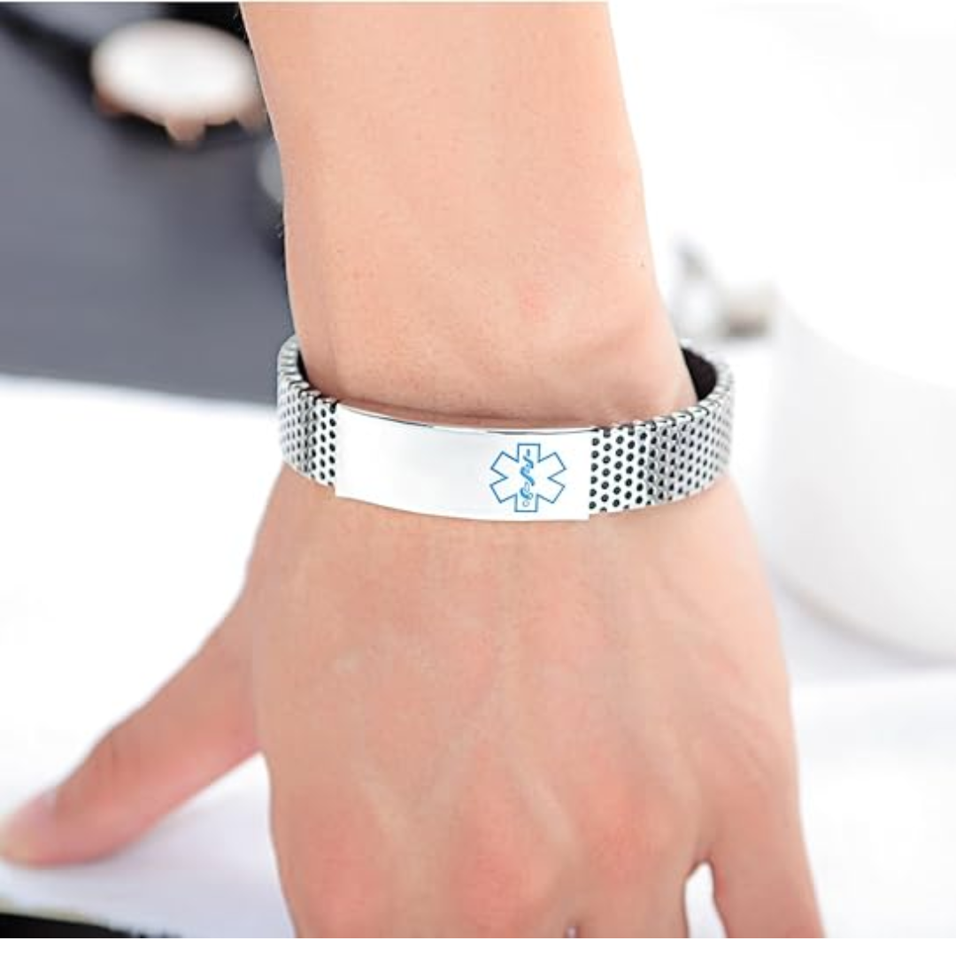 Personalised Medical ID Perforated Silicone Bracelet