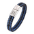 Black & Blue Personalised Braided Leather Bracelet for Men