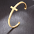 Personalised Gold Colour Cross Cuff Christian Bracelet