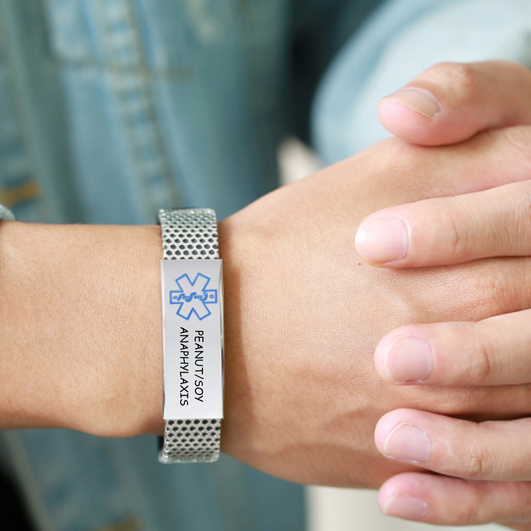 Personalised Medical ID Perforated Silicone Bracelet
