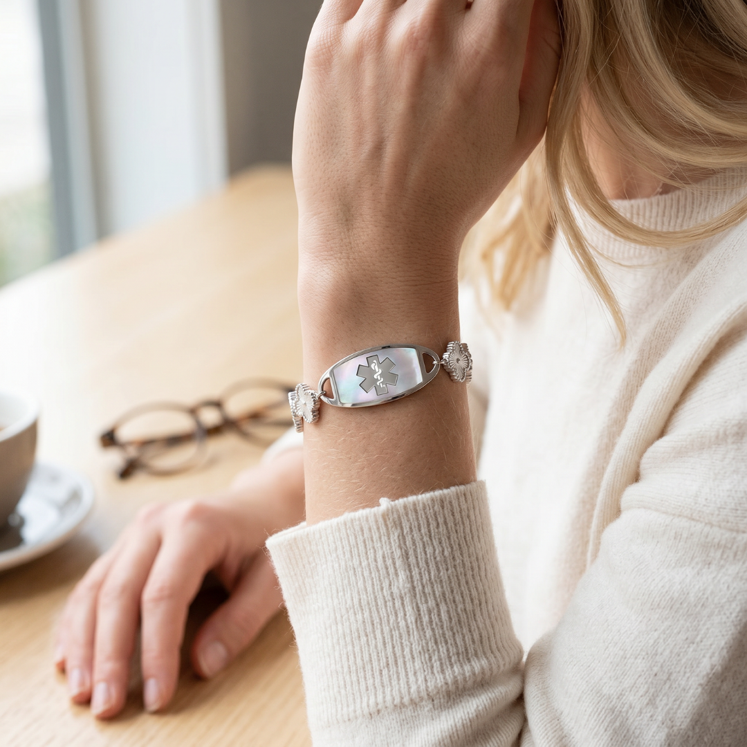Lustre Bloom Women’s Medical ID Bracelet