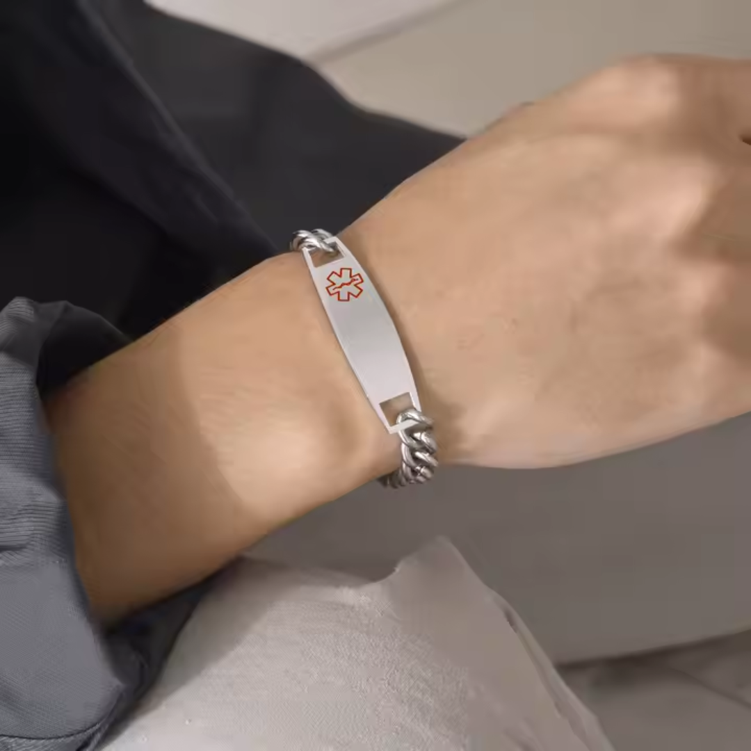 Personalised Medical Alert Chain Bracelet