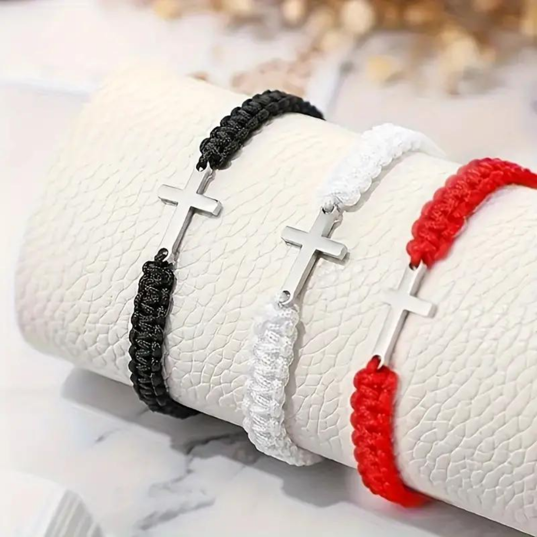 Unisex Cross Rope Christian Bracelet