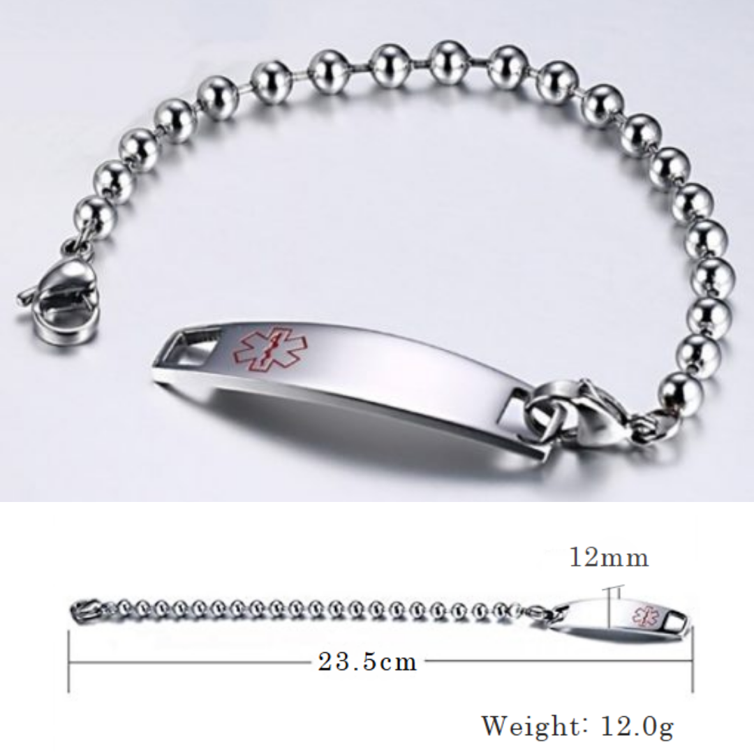 Unisex Medical Alert Chain Bracelet