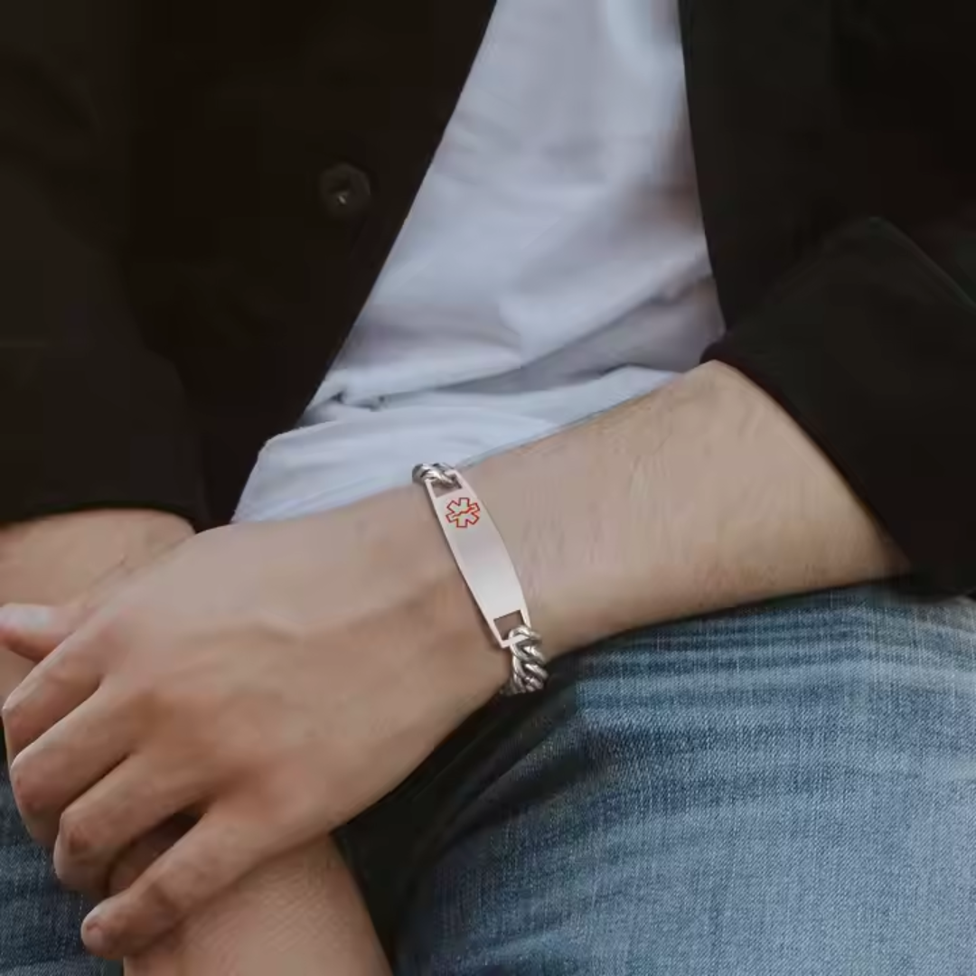 Personalised Medical Alert Chain Bracelet