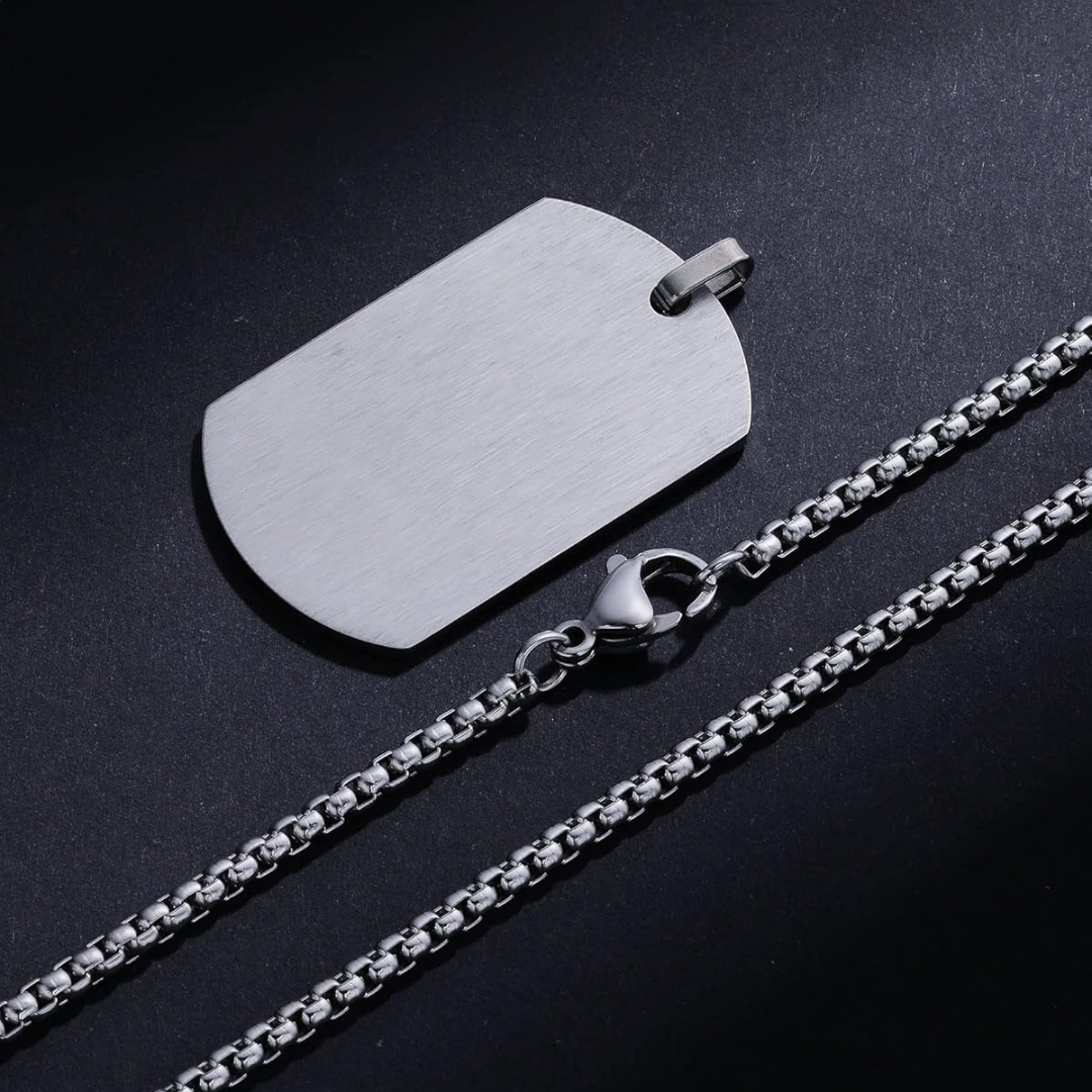 Personalised Medical Steel ID Dog Tag – Silver Colour