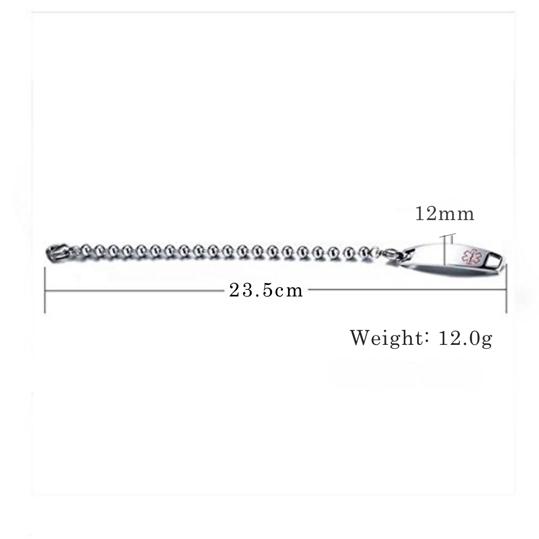 Unisex Medical Alert Chain Bracelet