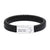 Classic Black Leather Bracelet With Silver Clasp