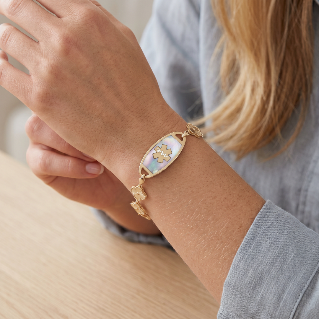 Lustre Bloom Women’s Medical ID Bracelet