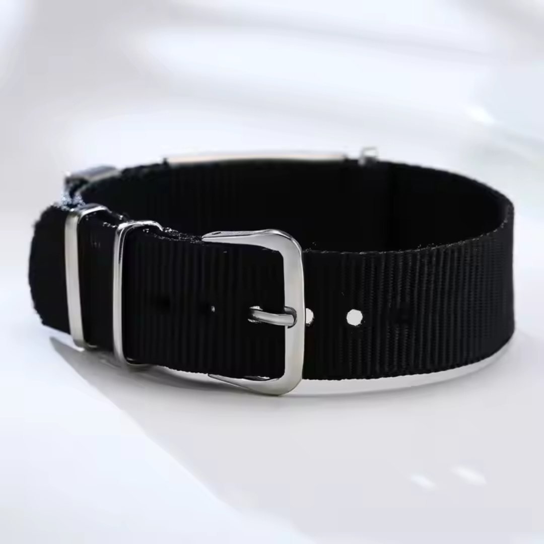 Adjustable Black Medical ID Band