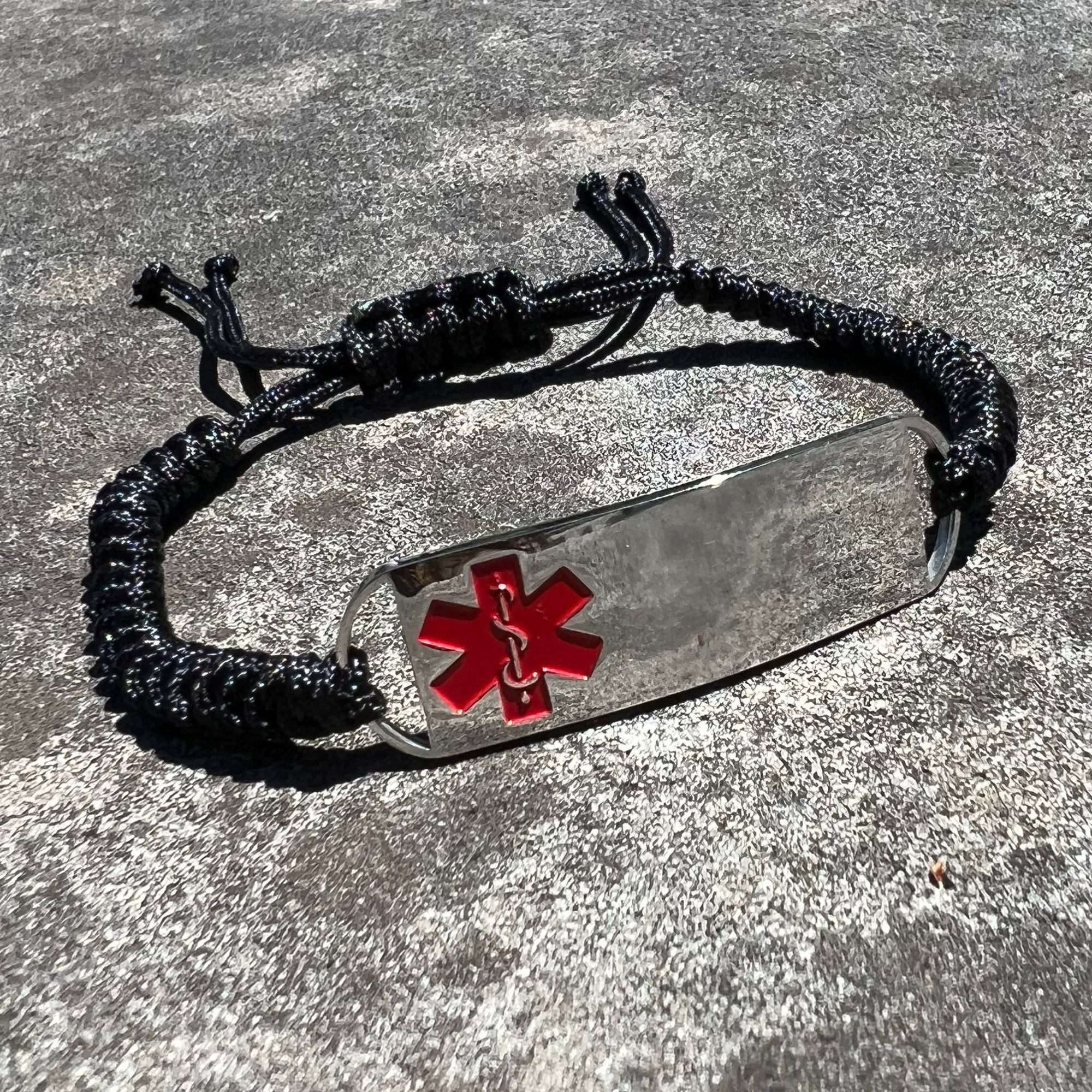 Adjustable Braided Rope Medical ID Bracelet-Medical ID Bracelet-Auswara