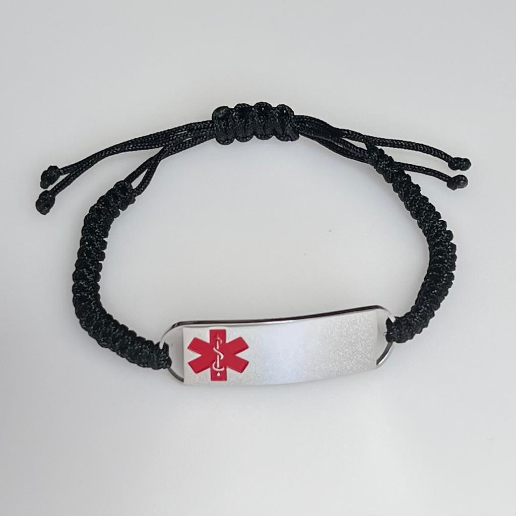 Adjustable Braided Rope Medical ID Bracelet-Medical ID Bracelet-Auswara