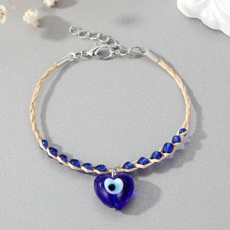 Adjustable Braided Rope with Evil Eye Bracelet-Evil Eye Bracelet-Auswara