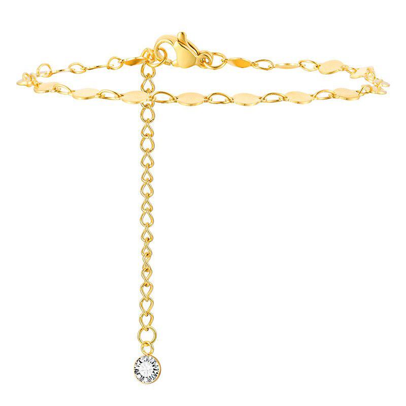 Adjustable Chain Bracelet with Cubic Zirconia Extension-Women Bracelets-Auswara