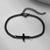 Adjustable Cross Chain Steel Bracelet – Black Colour-Cross Bracelet-Auswara